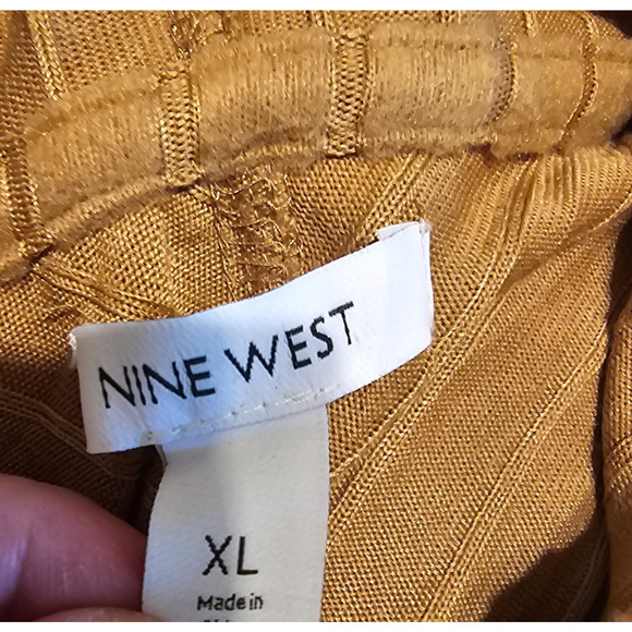 Nine West Brown Hooded Sweater Tunic Top Long Sleeve Ribbed Pullover Women’s XL - Picture 4 of 11